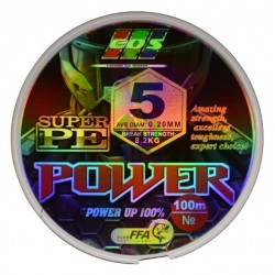 Плетений шнур для риболовлі, EOS Power Super PE, 100м, перетин 0,20мм